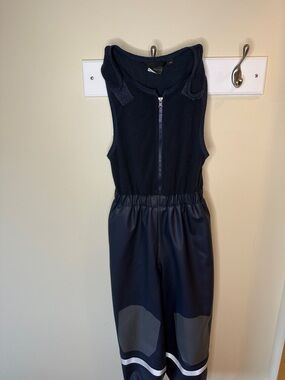 Children's Navy Rain and Fleece Overalls with Knee Panels